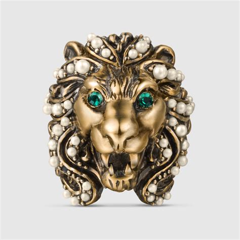 gucci animal head ring|female gucci lion ring.